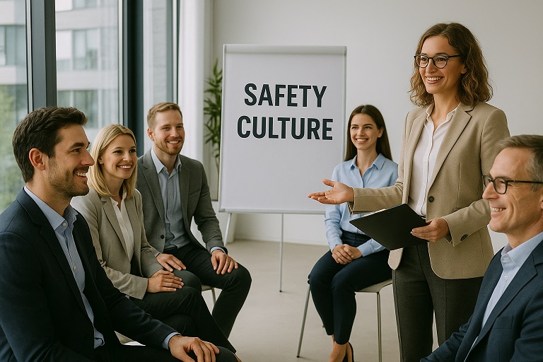 Grupa uczestników szkolenia BHP w biurze – Safety Click