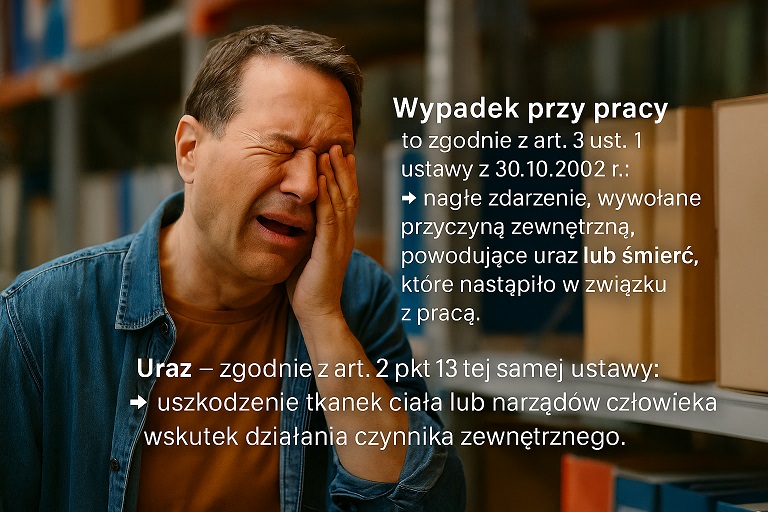 Pracownik z bólem oka w magazynie – definicja wypadku przy pracy i urazu zgodnie z ustawą o ubezpieczeniu wypadkowym