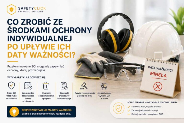 Środki ochrony indywidualnej po upływie daty ważności – kask ochronny, rękawice i okulary BHP